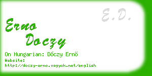 erno doczy business card